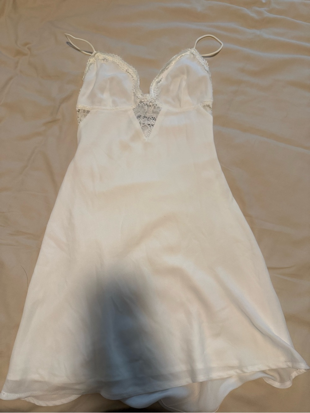 Princess Polly White Lace-Trim Slip Mini Dress - Picture 2 of 4